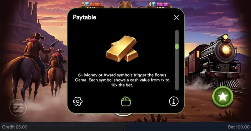 Gold Train Heist - Free Spins s udvostručenjem mreže bubnjeva