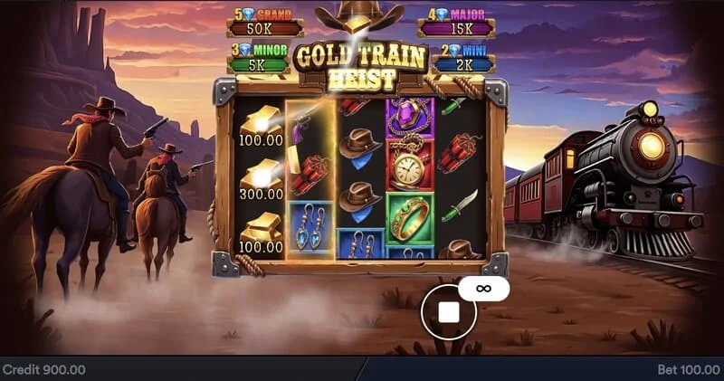 Gold Train Heist - glavni ekran s bubnjevima i gusarskim zaljevom